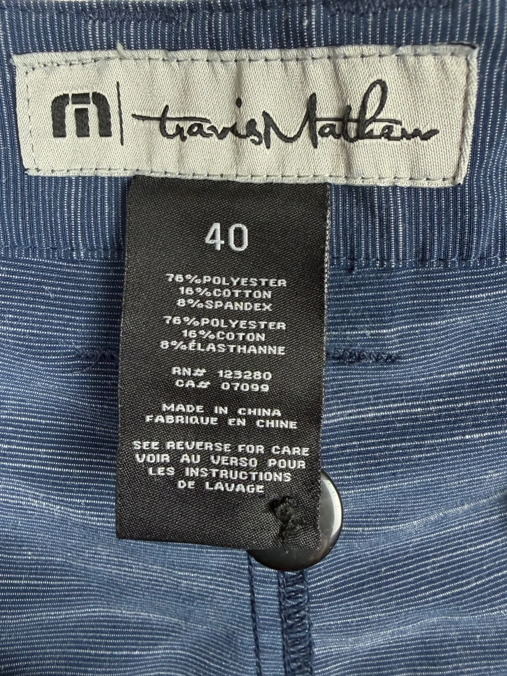 Travis Mathew NWOT Men’s Performance Golf Shorts In Heather Blue.  Size 40.